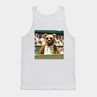 Teddy bear watching tennis at Wimbledon center court Tank Top